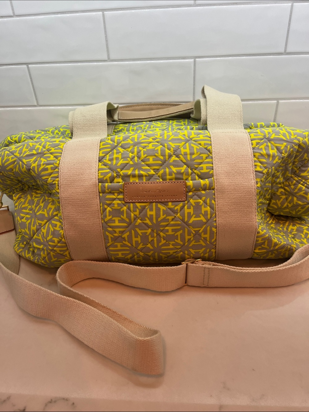 India Hicks quilted Riviera duffle bag, Excellent condition, used only once.